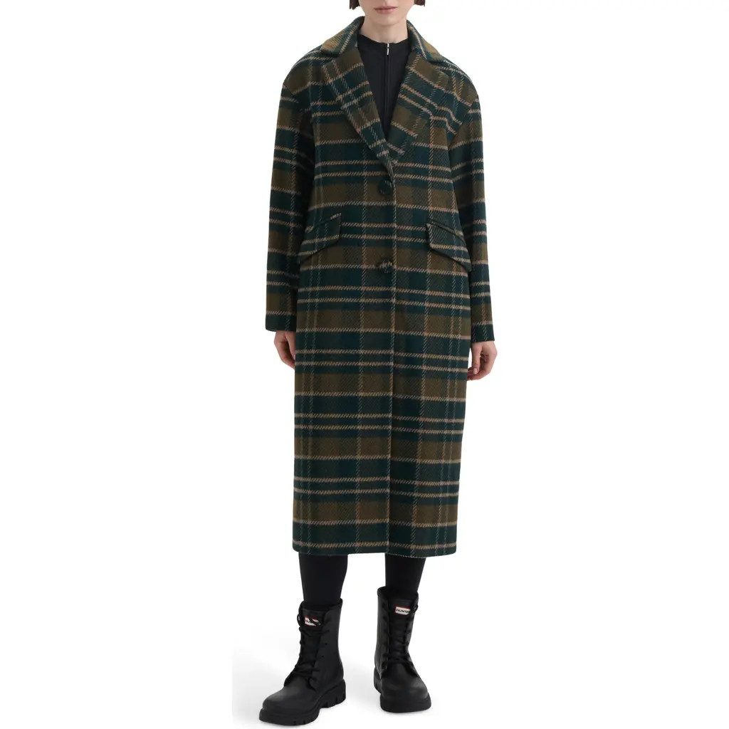 Hunter Carra Plaid Wool Blend Coat in Hunter Plaid at Nordstrom Rack, Size Medium | Nordstrom Rack