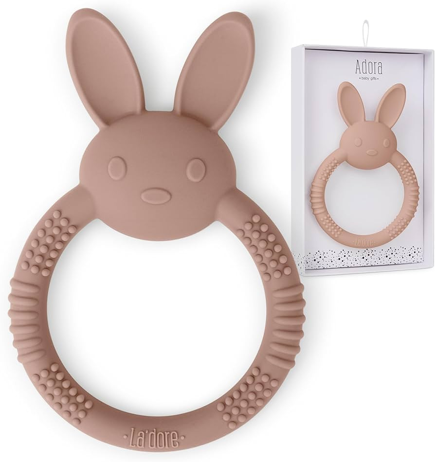 Silicone Baby Bunny Teething Toys - Silicone Teether Toys for Babies 0-6 Months - Cute Animal-Sha... | Amazon (US)