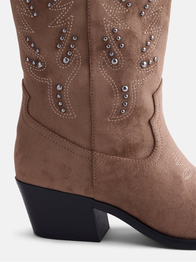 No Boundaries Women's Studded Cowboy Boots | Walmart (US)