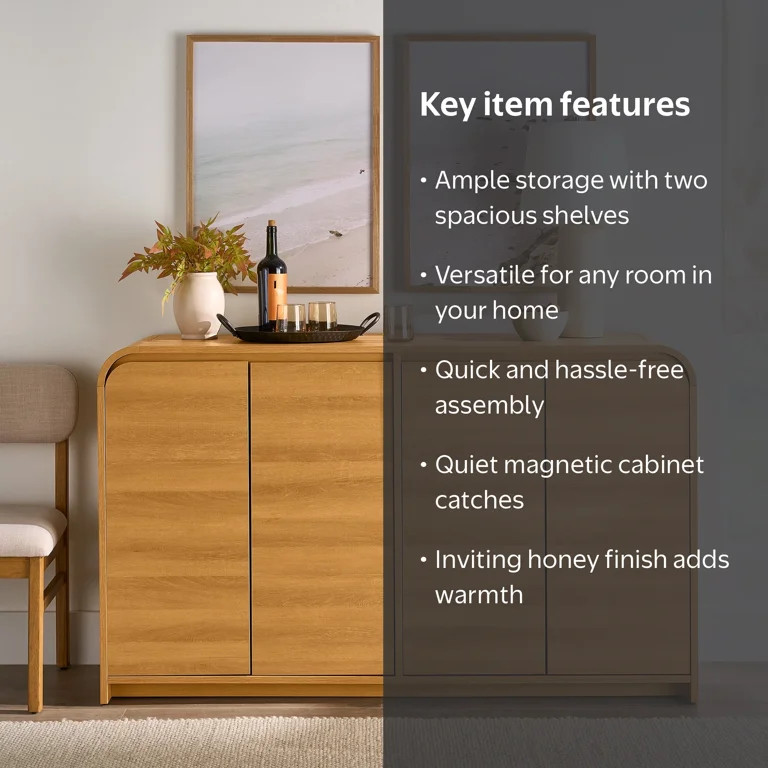 Better Homes & Gardens Juliet Sideboard, Light Honey Finish | Walmart (US)