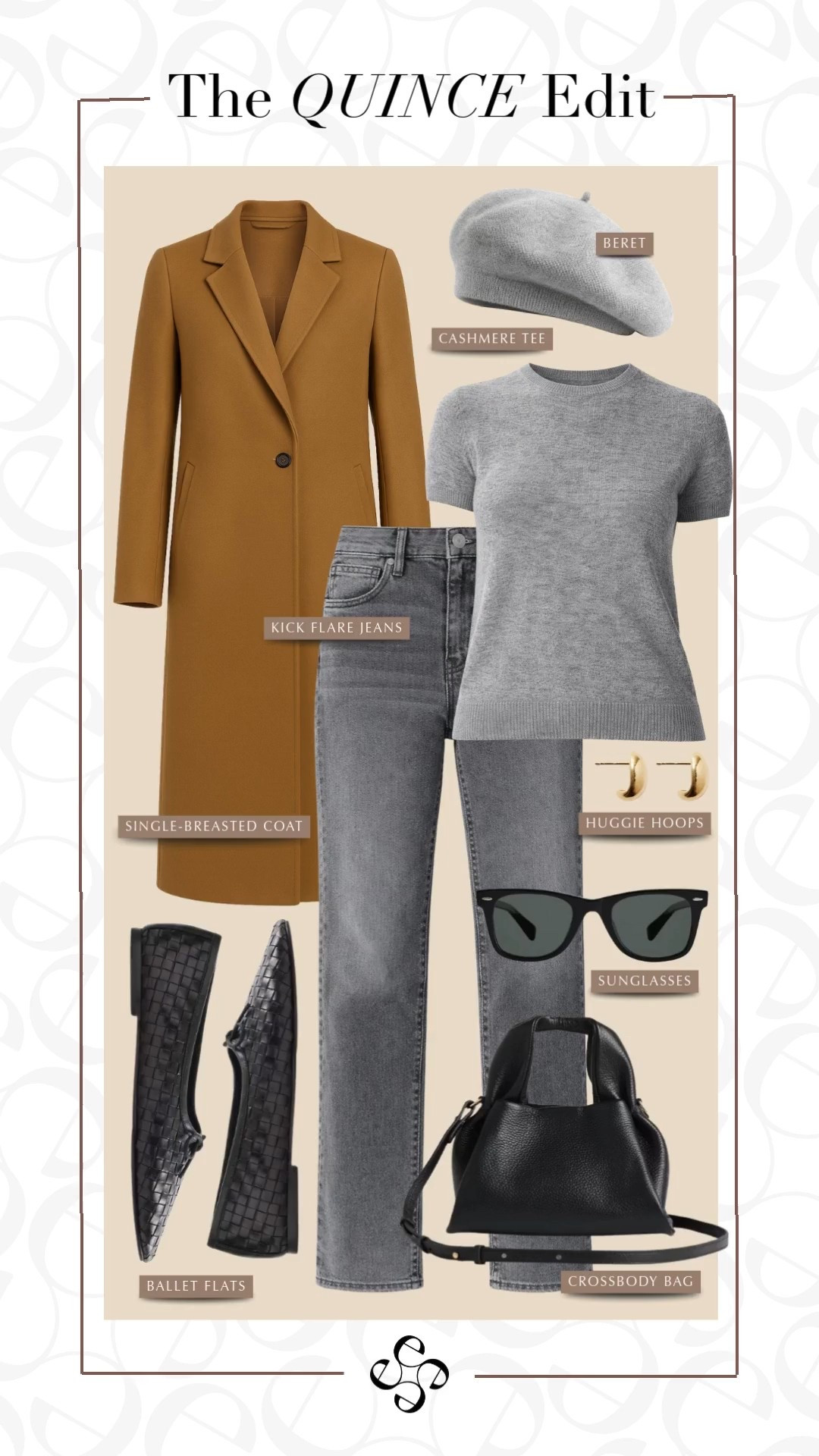 Effortless Parisian-inspired layers, all from Quince. A timeless camel coat paired with soft greys, classic straight-leg jeans, and ballet flats for that easy, pulled-together look. Finished with huggie hoops, sleek sunnies, and a structured crossbody — perfect for everyday wear. ✨ 

 

#LTKgrwm #LTKootd #LTKPetite