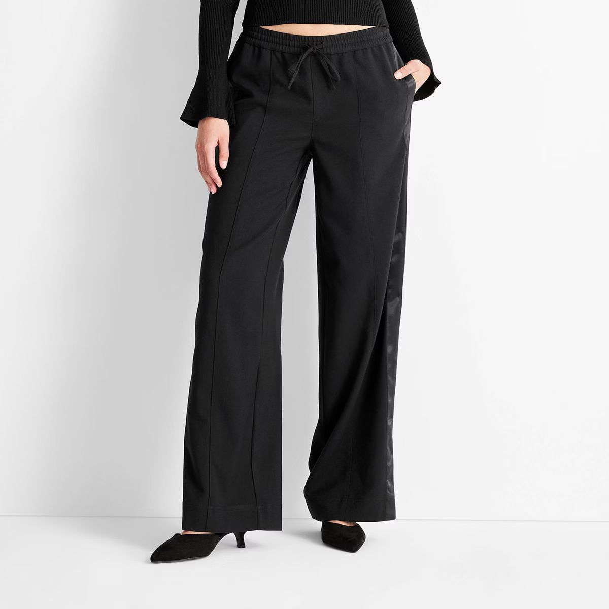 Women's Mid-Rise Track Pants - Future Collective Black | Target