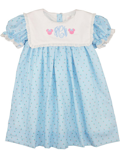 Blue Floral Mouse Ears Dress | Cecil and Lou