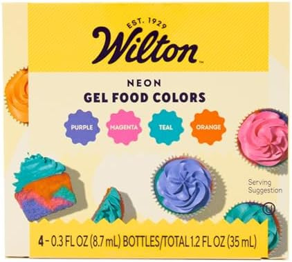 Wilton Neon Food Coloring Gel Icing Color Set, Vibrant Gel-Based Cake & Cookie Decorating Colors,... | Amazon (US)