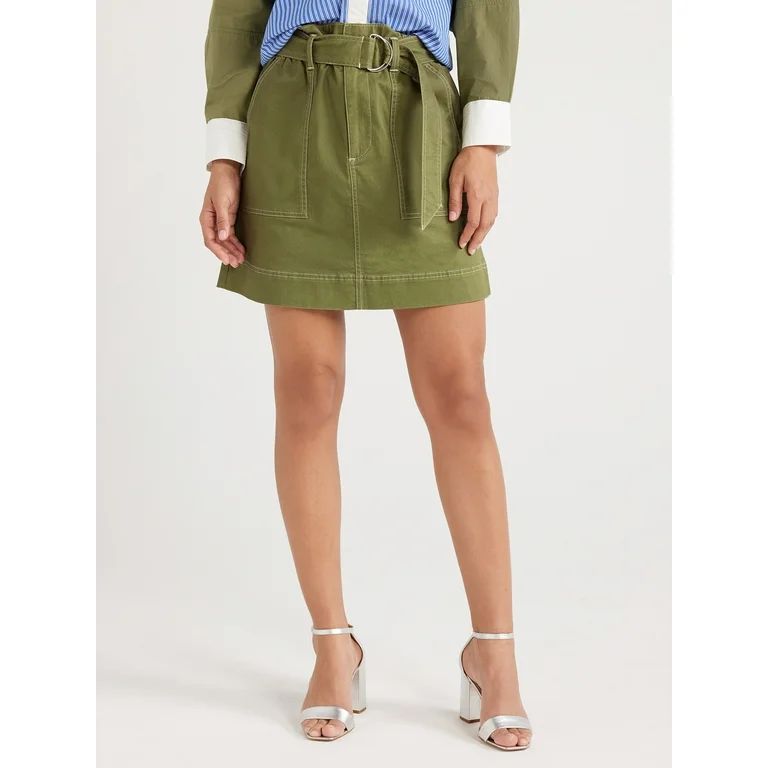 Free Assembly Women?s Paperbag Waist Mini Skirt, Sizes S-XXL | Walmart (US)