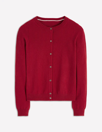 Eva Cashmere Crew Cardigan-Red Liquorice | Boden (US)