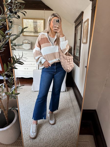 Quarter zip sweater, good weight for spring! Cozy oversized fit, wearing size small
Dolce vita sneakers
Quilted puff bag
Ribbed layering tank from amazon


#LTKshoecrush #LTKstyletip