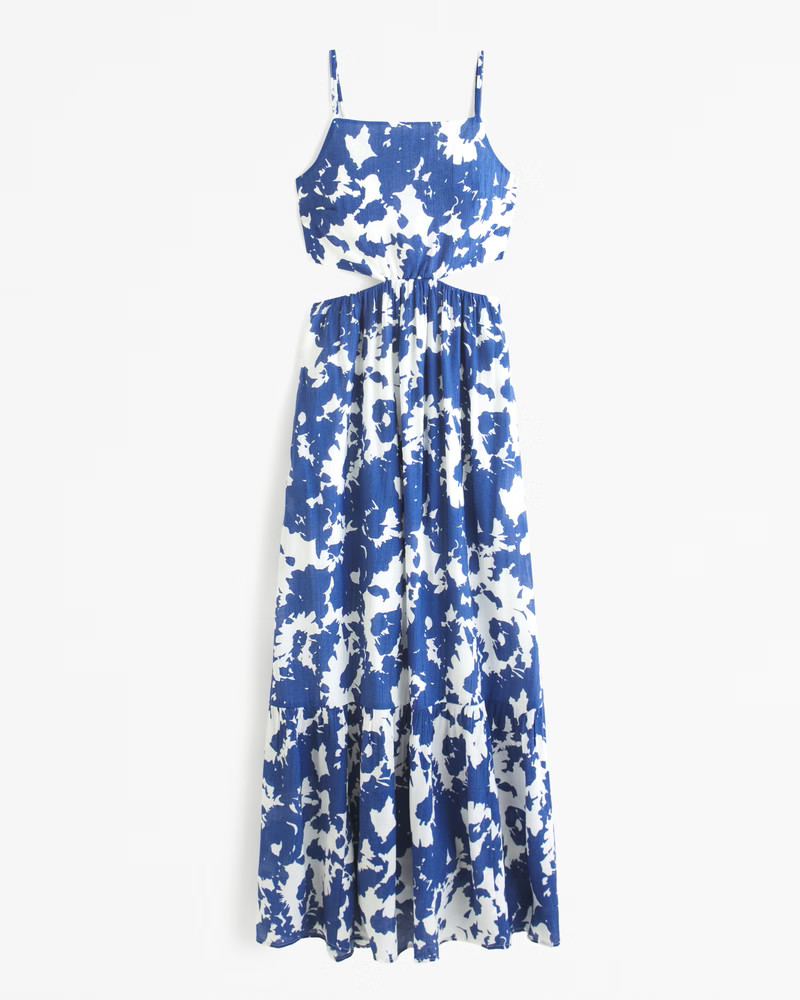 Women's Crinkle Textured Cutout Maxi Dress | Women's Dresses & Jumpsuits | Abercrombie.com | Abercrombie & Fitch (US)