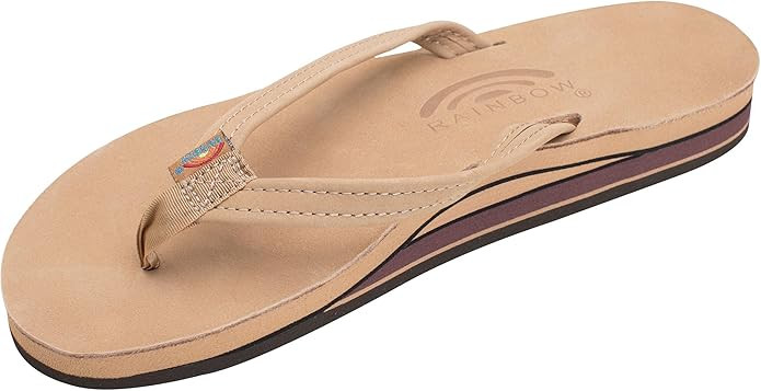 Rainbow Sandals Women's Double Layer, Narrow Strap, Leather Sandals w/Arch | Amazon (US)