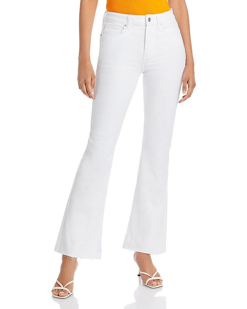 Paige Laurel Canyon High Rise Flare Jeans in Crisp White | Bloomingdale's (US)