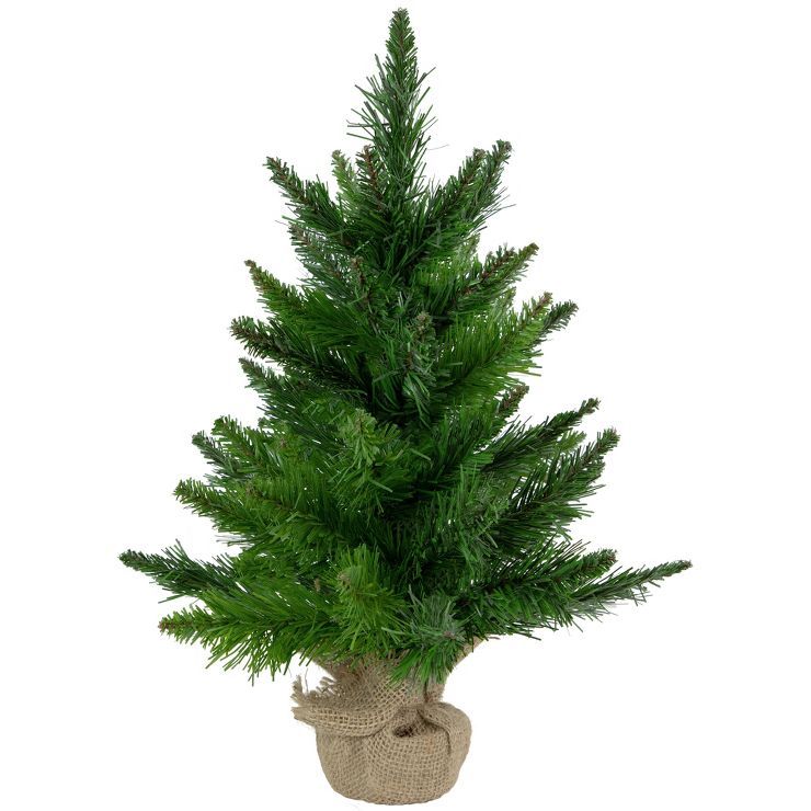 Northlight 18" Mini Balsam Pine Medium Artificial Christmas Tree in Burlap Base - Unlit | Target