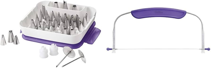 Wilton, 55-Piece Cake Supply Master Decorating Tip Set & Adjustable Cake Leveler for Leveling and... | Amazon (US)