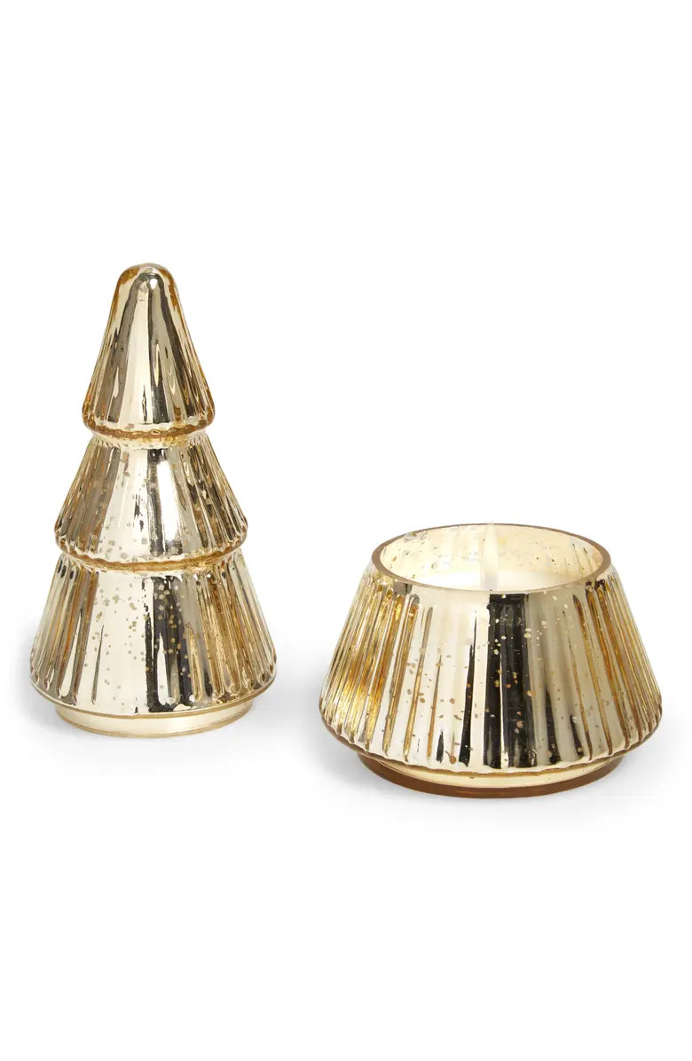 ILLUME® Winter White Etched Mercury Glass Tree Candle | Nordstrom | Nordstrom