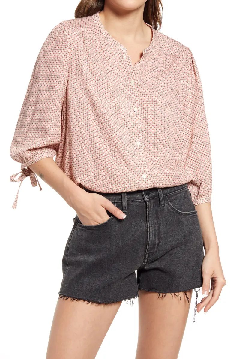 Sleeve Tie Button-Up Blouse | Nordstrom