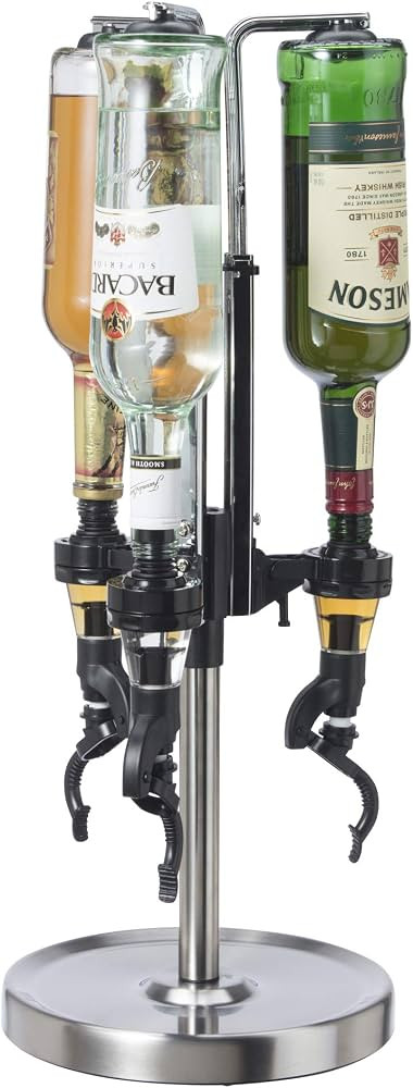 OGGI Professional 3-Bottle Revolving Liquor Dispenser, Stainless Steel | Amazon (US)