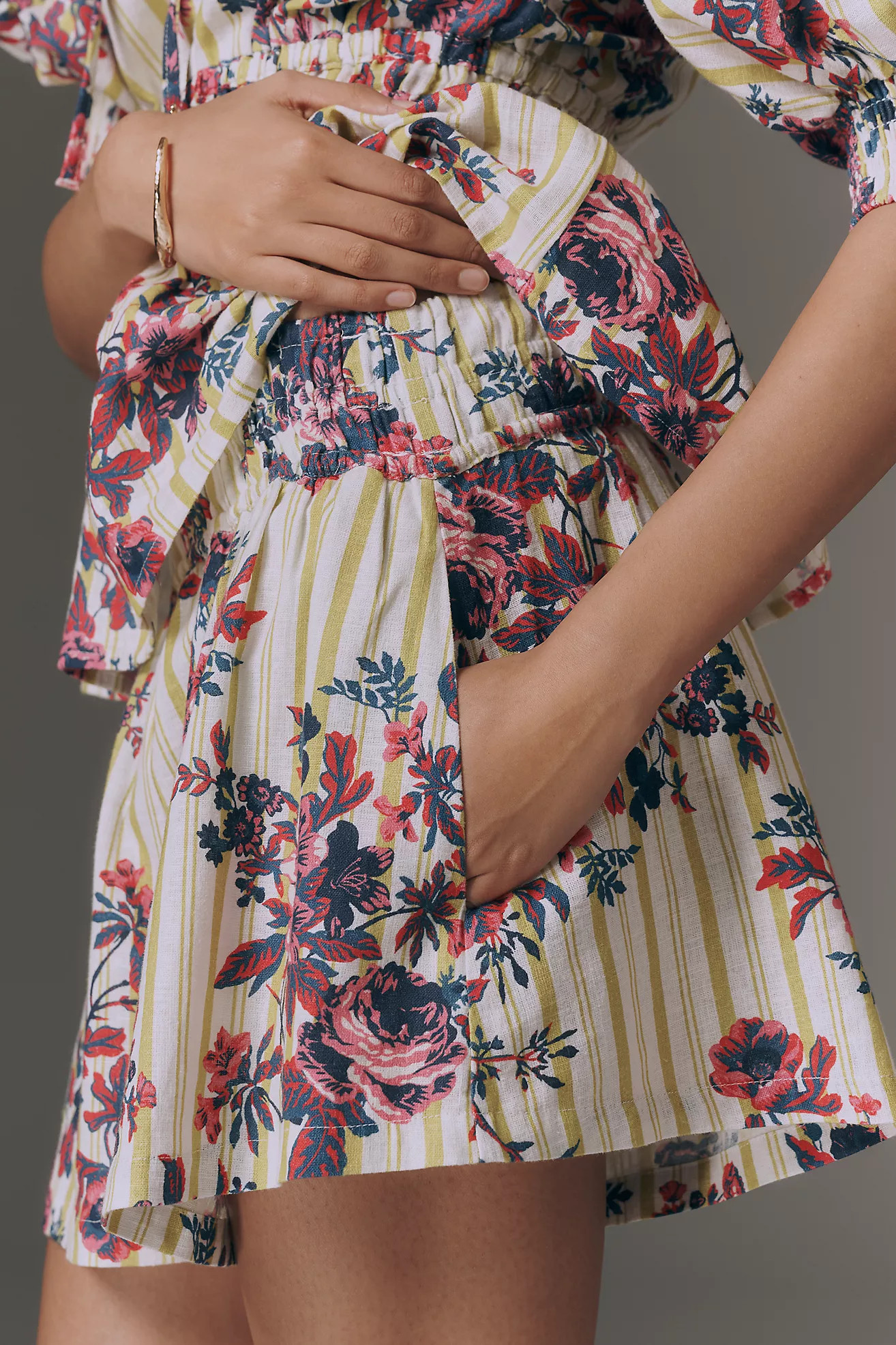Somerset Printed Linen Cotton Shorts | Anthropologie (US)