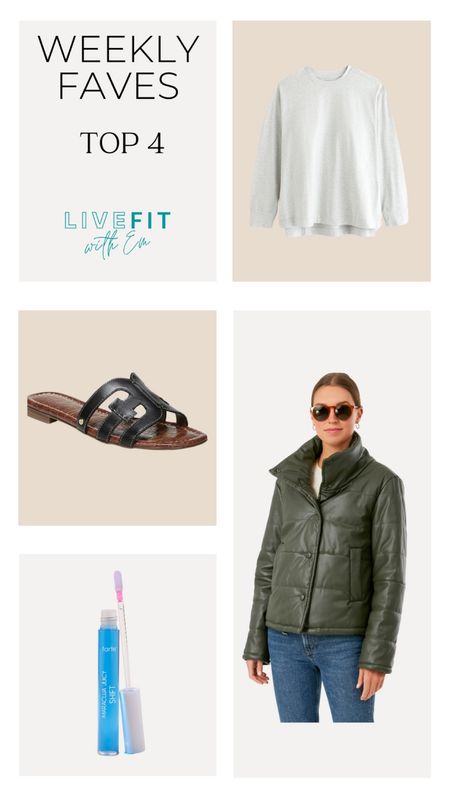 Dive into my weekly favorites! 🌟 This week is all about versatile comfort with a touch of chic. From the perfect oversized shirt for those chilly mornings, to stylish slides that elevate any casual look. Don't forget the must-have puffer jacket and a swipe of Tarte's hydrating gloss for that polished finish. 💖 #WeeklyFaves #FashionFinds #ShopMyLook

#LTKBeauty #LTKSeasonal #LTKStyleTip