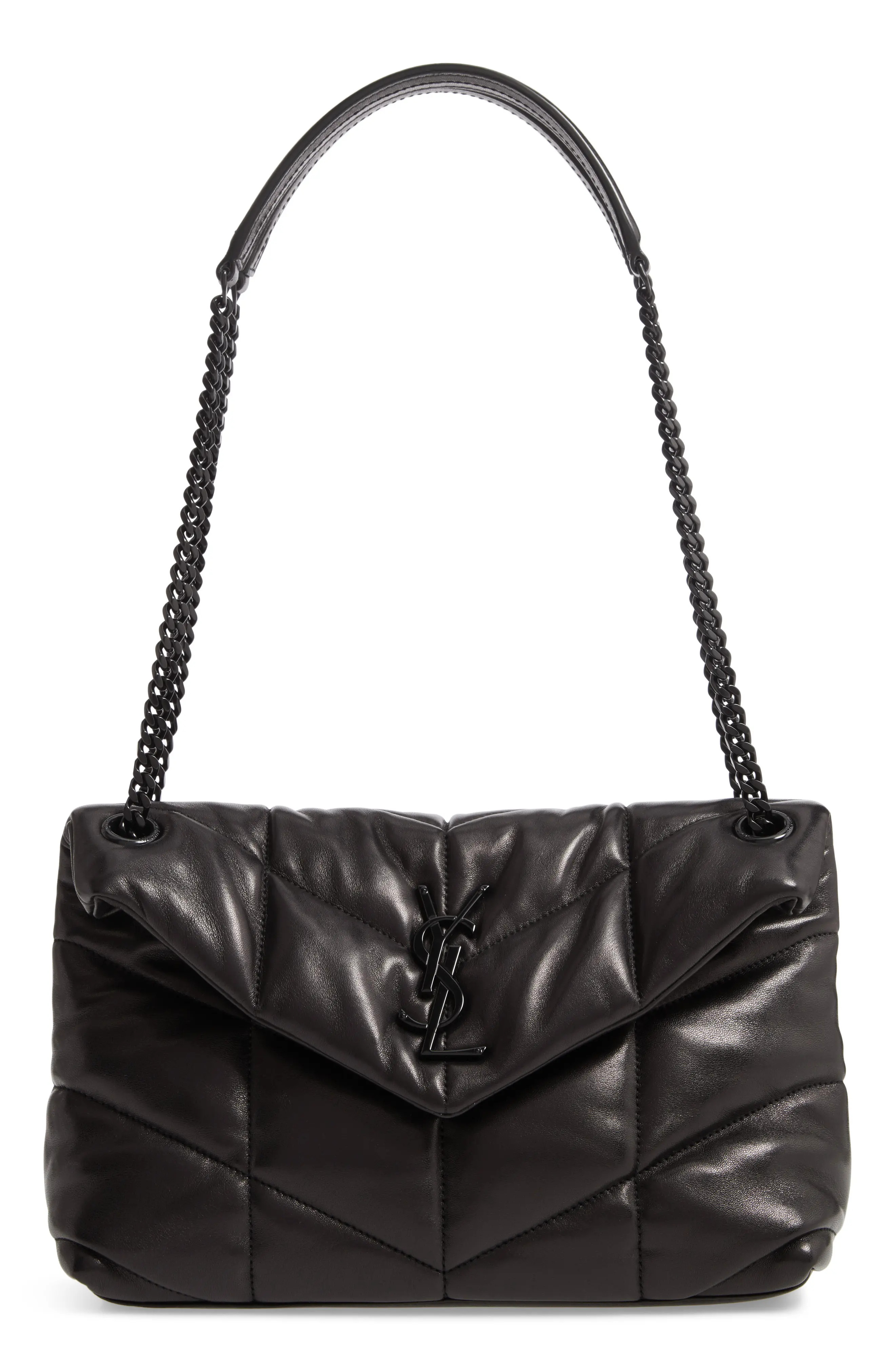 Saint Laurent Small Loulou Leather Puffer Bag in Noir at Nordstrom | Nordstrom