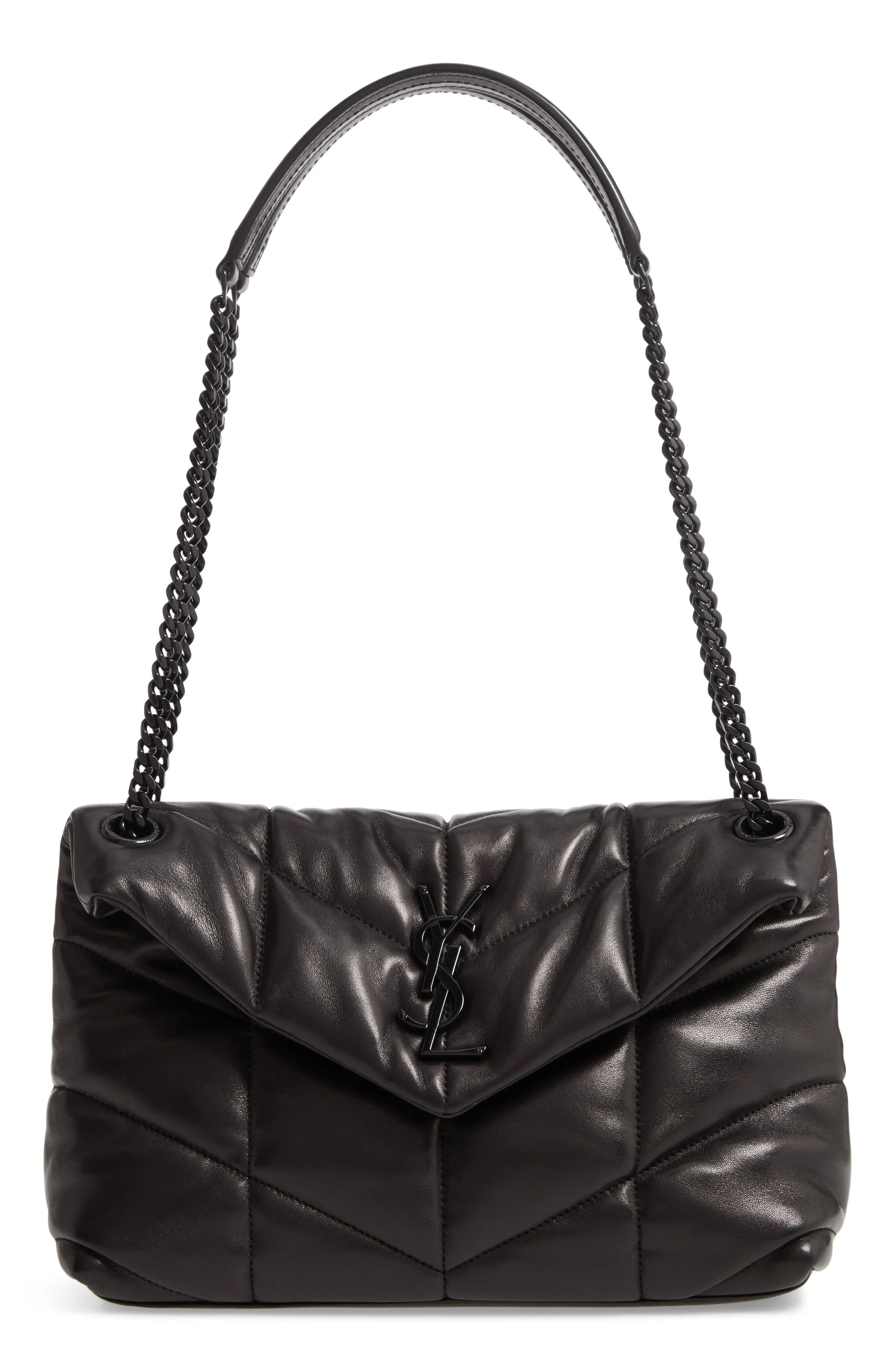 Saint Laurent Small Loulou Leather Puffer Bag - Black | Nordstrom