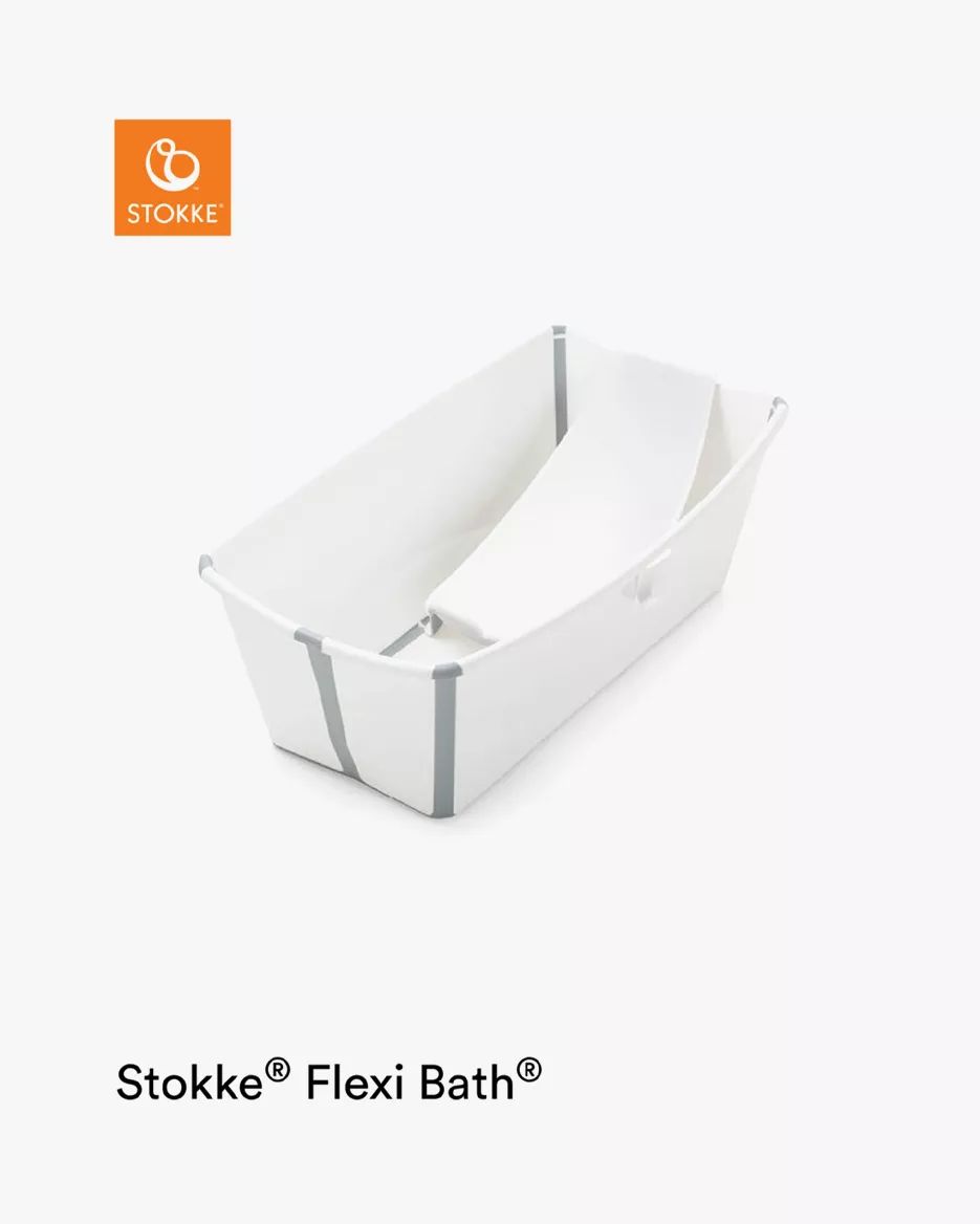 Stokke Flexi Bath Baby Bath and Flexi Bath Newborn Support Bundle, White/Grey | John Lewis (UK)