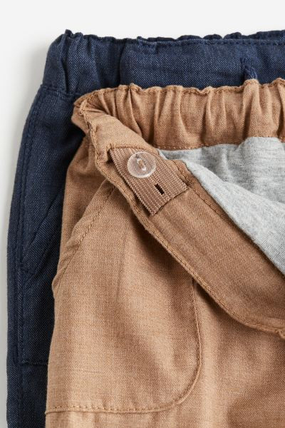 2-pack Fully Lined Cotton Pants | H&M (US + CA)