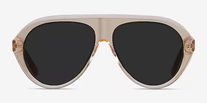 Map - Aviator Clear Brown Frame Sunglasses For Men | Eyebuydirect | EyeBuyDirect.com