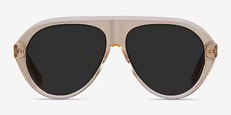 Map - Aviator Clear Brown Frame Sunglasses For Men | Eyebuydirect | EyeBuyDirect.com