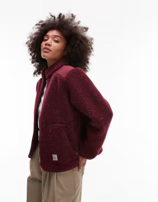 Levi's - Sienna - Jack van fleece met rits in bordeauxrood | ASOS (Global)