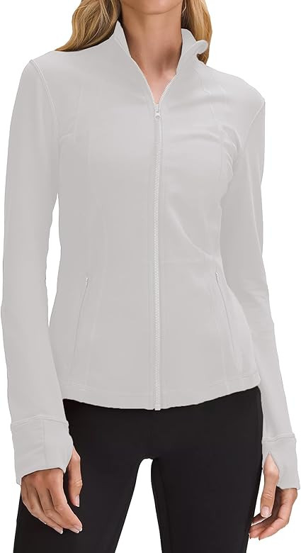 Pinspark Women's Running Jacket Athletic Full Zip Lightweight Track Jackets Slim Fit Yoga Workout To | Amazon (US)