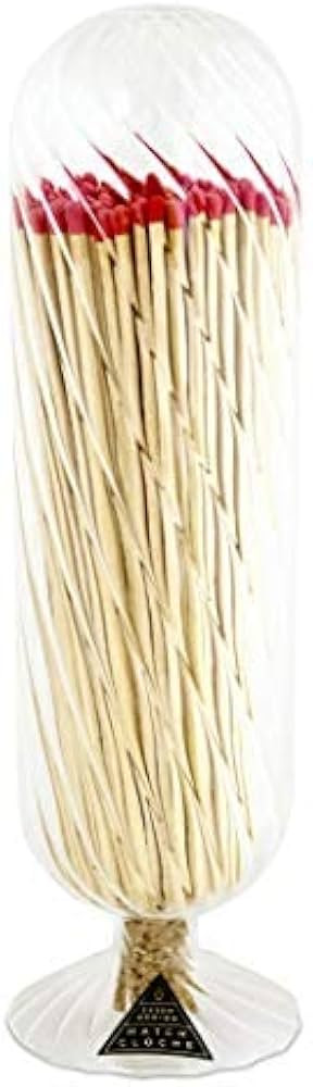 Skeem Design Helix Fireplace Glass Match Cloche with Striker - Red Tipped - 120 Large Match Stick... | Amazon (US)
