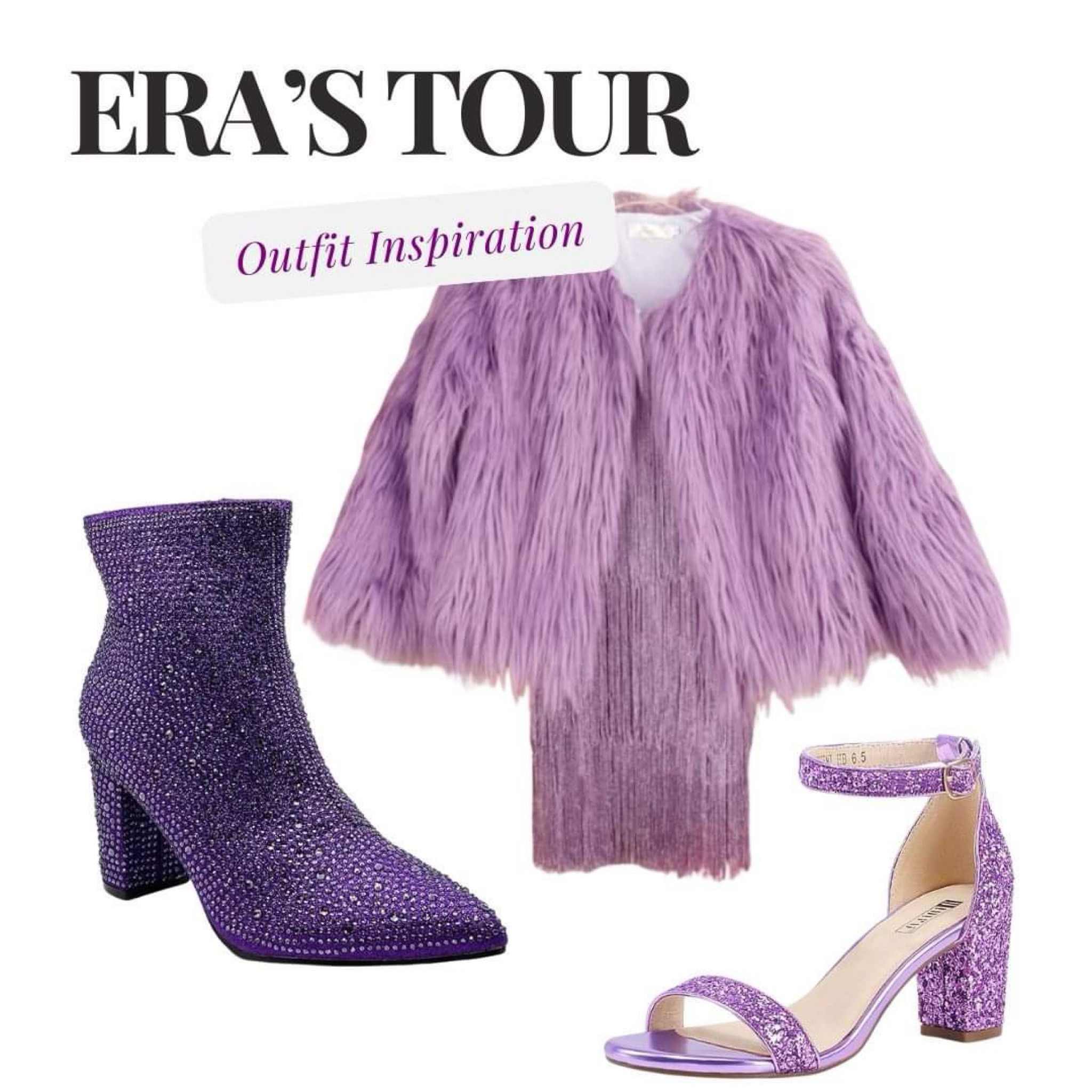 Era’s Tour Outfit Inspiration! 

The lavender lilac fringe jacket and fringe dress can be purchased as a set or separate! 

The shoes are via Amazon, so fast shipping for prime members! 

#taylorswift
#erastour
#fringe
#Lavender
#outfitideas

Booties
Sparkle Heel 

#LTKShoeCrush #LTKStyleTip