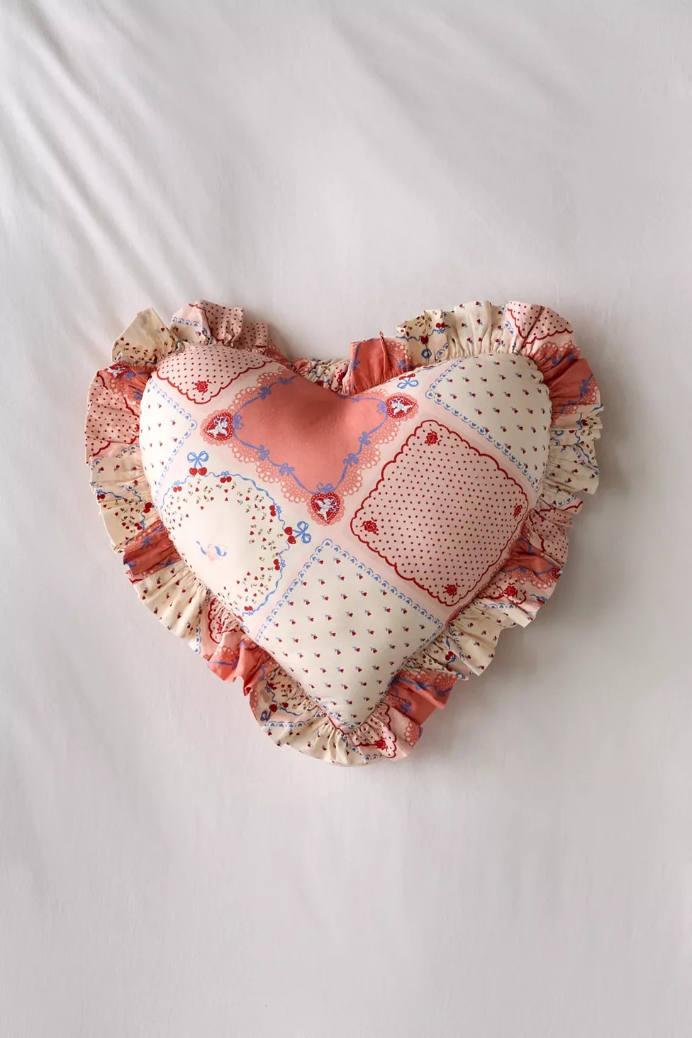 Ruffle Heart Cotton Throw Pillow | Urban Outfitters (US and RoW)