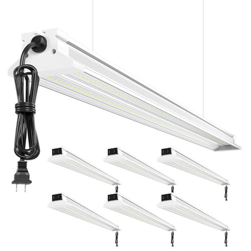 Upgrade Super Bright 6 Pack 60W LED Shop Lights 4FT | 4' 9000LM 5000K 48 inch Linkable 4FT LED Shop Light With Plug in For Workshop Garage Lighting Warehouse Shop Workbench Supermarket Basement Barn | Amazon (US)