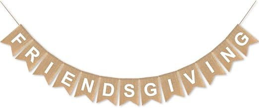Amazon.com: SWYOUN Burlap Friendsgiving Banner Thanksgiving Friends Party Bunting Garland Decorat... | Amazon (US)