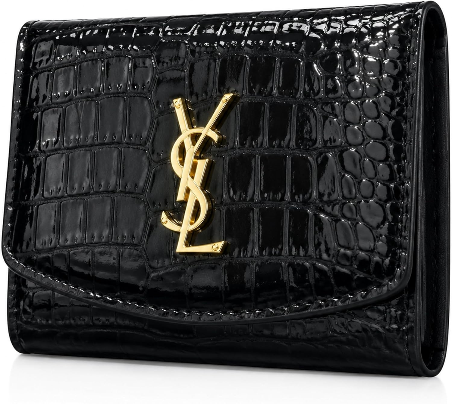 Crocodile Embossed Leather Card Holder Wallet with Magnetic Clasp | Amazon (US)