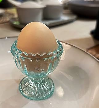 Blue Glass Easter Egg Cup for Soft or Hard Boiled Egg Holder - Pack 4 Egg Holders for Breakfast B... | Amazon (US)