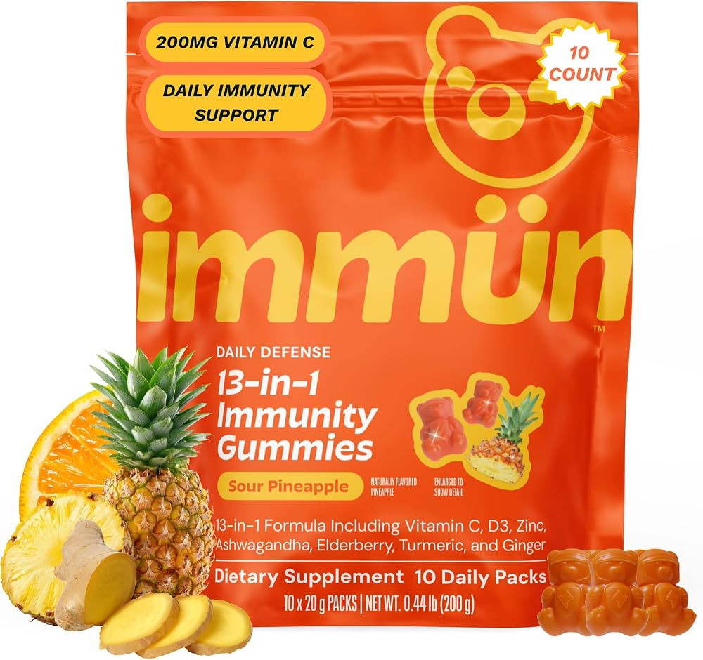 Gr\u00fcns Immun Immunity Gummies with Vitamin C, Daily Immune Support,10 Count | Amazon (US)