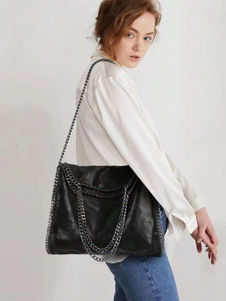 Women's Handbags Soft Leather Fashion Designer Top-Handle Casual Pocket Ladies Tote Portable Chai... | SHEIN