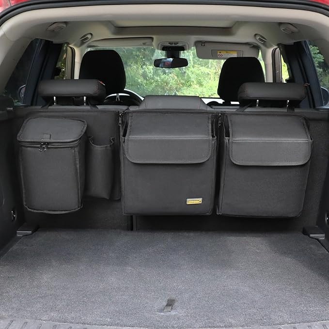 Deluxe Car Trunk Organizer, Detachable Backseat Hanging Organizer Storage Modules with Built-in C... | Amazon (US)