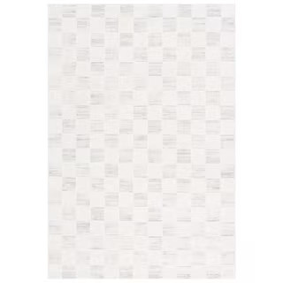 SAFAVIEH Elmhurst 8 ft. x 10 ft. Ivory/Gray High-Low Checkered Area Rug ELH560A-8 - The Home Depo... | The Home Depot