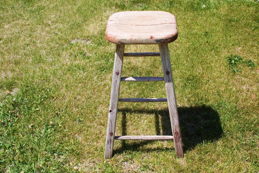 Vintage Antique Wood Wooden Tall Stool Small Table Primitive Rustic Distressed Farmhouse Barn Fre... | Etsy (US)