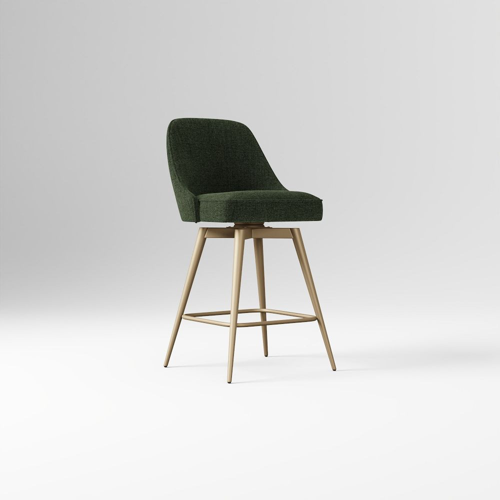 Mid-Century Swivel Counter Stool - Metal Legs | West Elm (US)