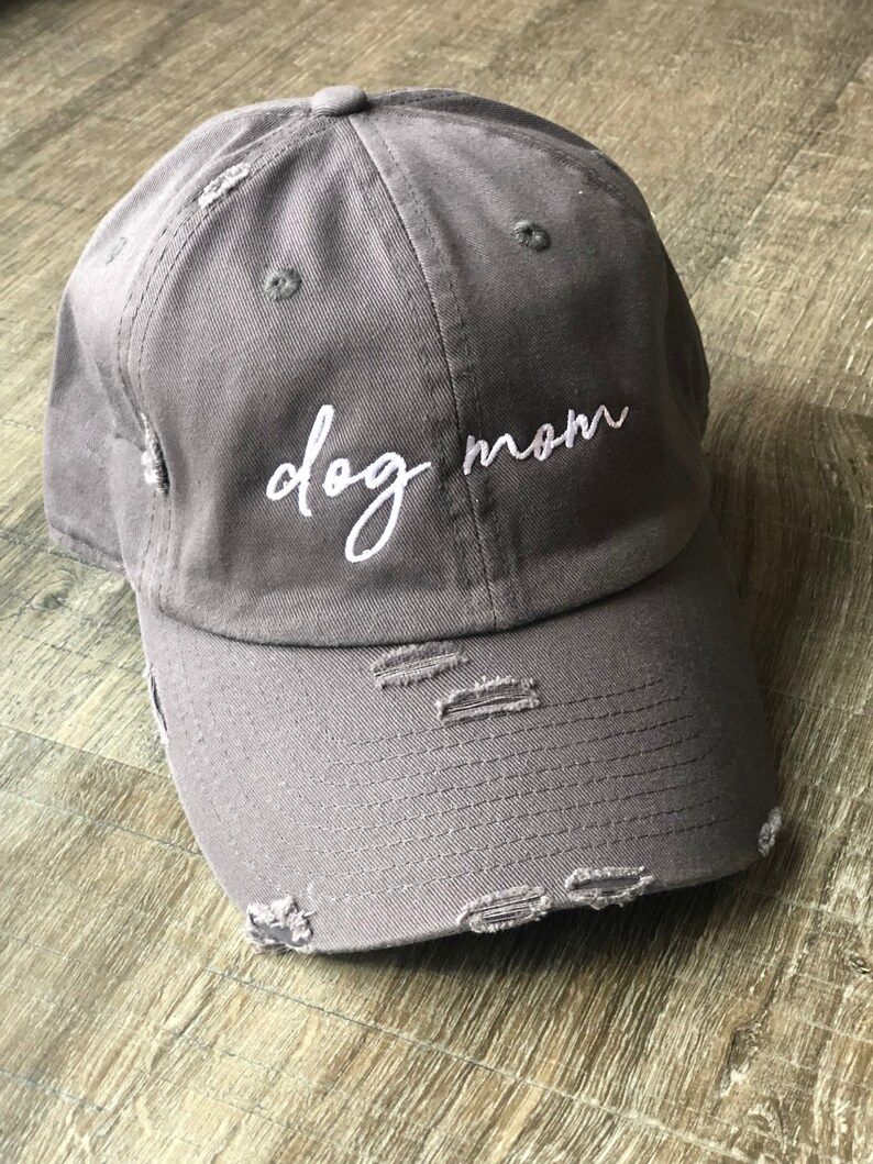 Dog Mom Distressed Baseball Hat Adjustable Metal Closure-Dark Gray | Etsy (AU)