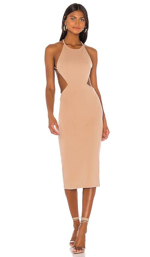 superdown Zayne Midi Dress in Tan. - size S (also in L,M,XL,XS,XXS) | Revolve Clothing (Global)
