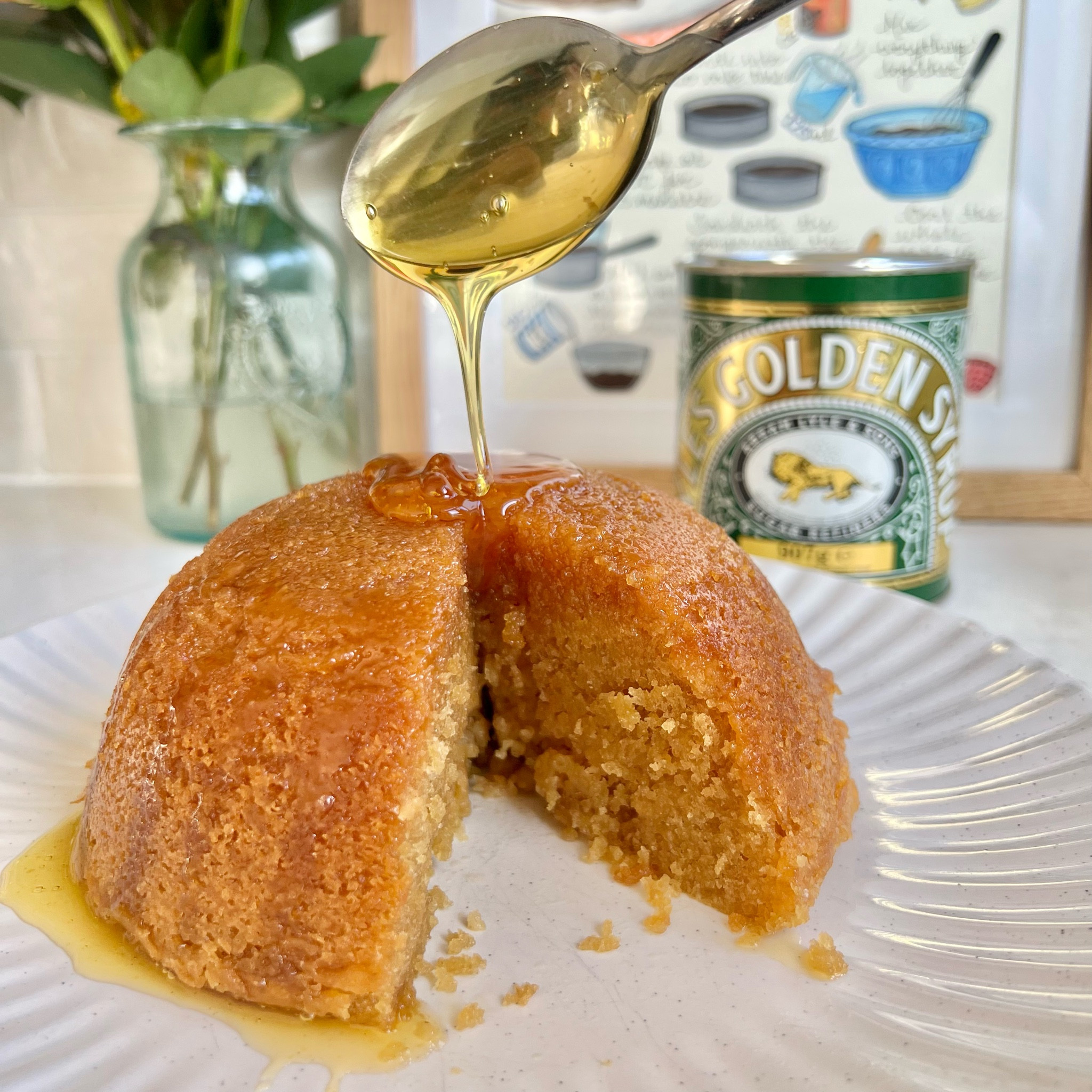Syrup Sponge, The ultimate comfort bake! 

- 6 tbsp golden syrup 
- 175g butter 
- 120g soft brown sugar 
- 3 large eggs 
- 175g self-raising flour 
- 1 tbsp vanilla essence 

1. Grease a pudding bowl generously with butter, and then cut out a small circle of parchment paper to sit at the bottom which will help the sponge release.
2. Pour 3 tbsp of the golden syrup into the bottom of the pudding bowl. 
3. Cream together the rest of the golden syrup with the butter and soft brown sugar until pale. 
4. Add the eggs and flour in parts, alternating between the two, and finally the vanilla and mix until smooth 
5. Transfer the batter to the pudding bowl and then cut out rounds of both tin foil and parchment paper double the size of the top of the pudding bowl. 
6. Fold them both on the middle of the circles, and then fold back on themselves to create a pleat, so that there is room for expansion, then use a piece of string to tie around the outside tightly. 
7. Tie another piece of string from underneath the bowl to tie on top, which will be the handle to help get it in and out of the steamer. 
8. Place the pudding bowl on a heat proof dish inside a large saucepan, and fill it with boiling water, to half way up the side of the bowl. 
9. Cover with a lid, and let it simmer on a low heat for about 2 hours. 
10. After about 1hr 45 mins, use a skewer to poke through check the sponge. It is ready to come out any time after the sleet comes out clean. 
11. Leave to cool for a few minute, then turn out onto a plate and the pudding should fall out. 
12. Drizzle with more syrup, and serve with custard or ice cream, or however you like it! 

#LTKhome #LTKxAFeurope #LTKSeasonal