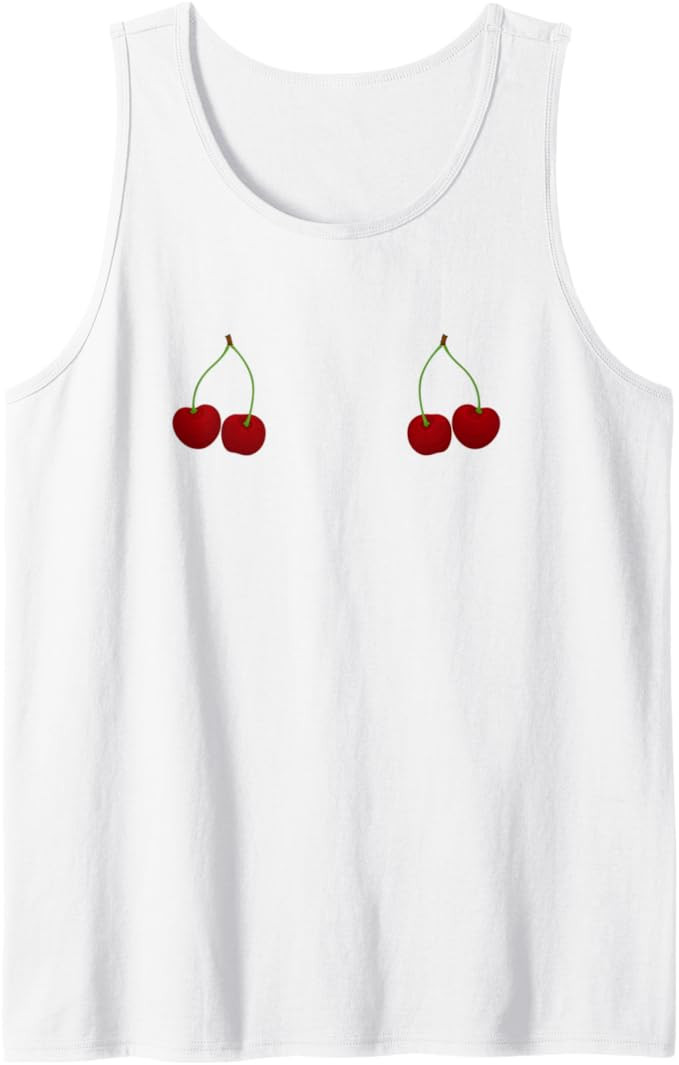 Funny Cherry Bra Boobs Titties Tits Breast Boobies Tank Top | Amazon (US)