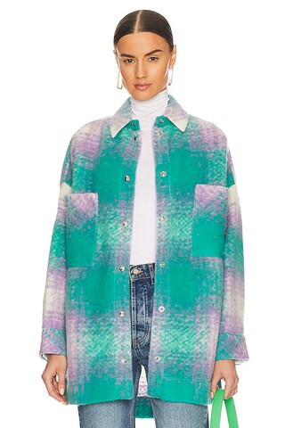 IRO Valaria Shacket in Green & Purple from Revolve.com | Revolve Clothing (Global)