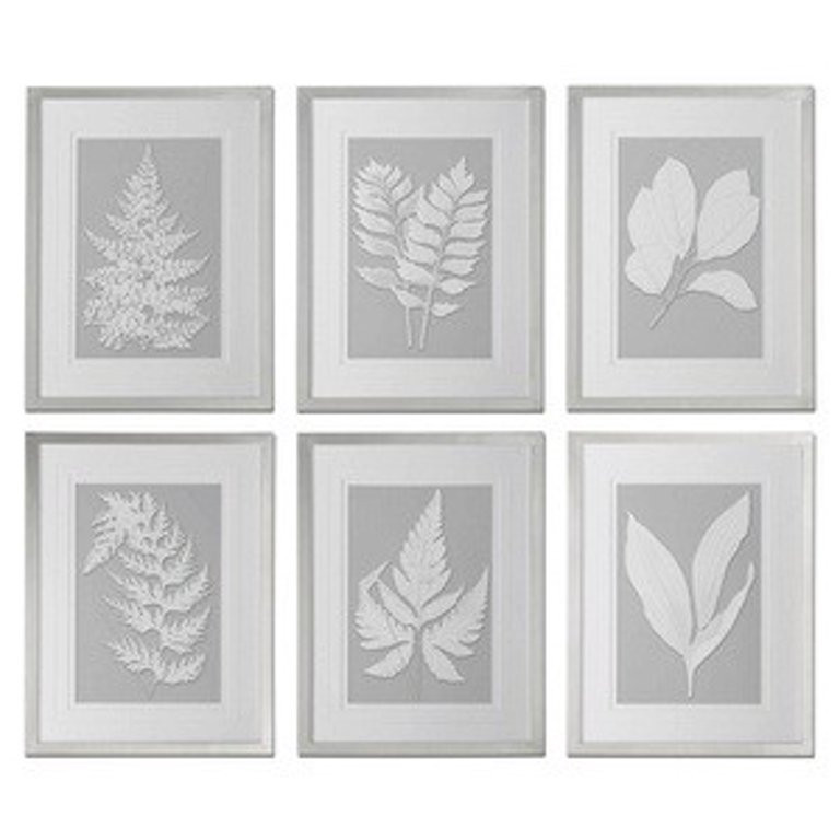 25.63 inch Framed Art (Set Of 6)   Silver Leaf/Champagne Wash/White Finish Bailey Street Home 208... | Walmart (US)