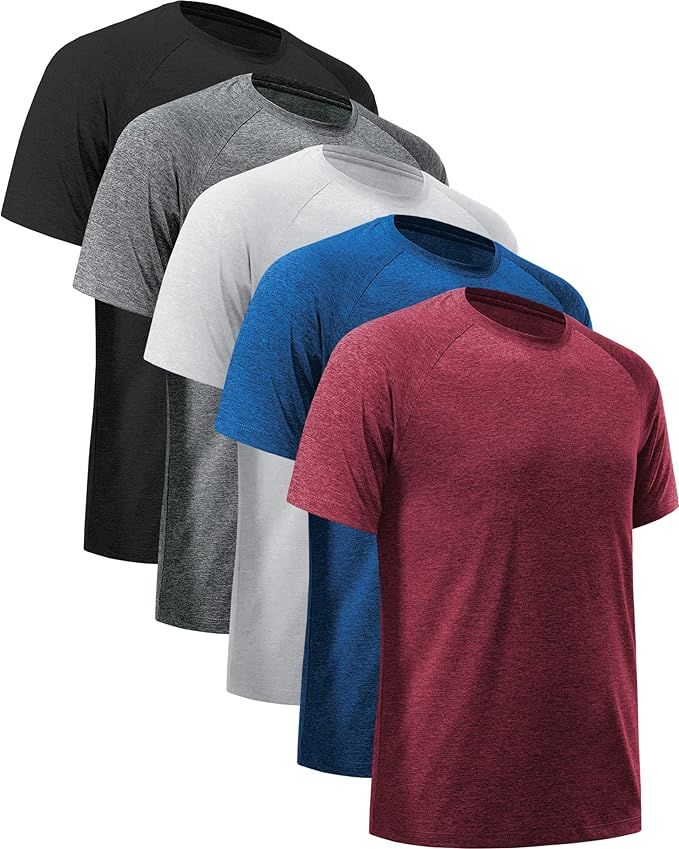 MLYENX Men's Workout Shirts Athletic Wear Moisture Wicking, Quick Dry Men’s Active Shirts Gym T... | Amazon (US)