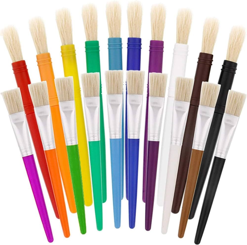 20 Pcs Paint Brushes for Kids, Big Washable Chubby Toddler Paint Brushes Kids Paint Brushes Easy ... | Amazon (US)